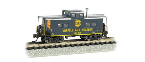 Coche de tren Norfolk y Occidental Bachmann 500 836 caboose noreste de acero escala N