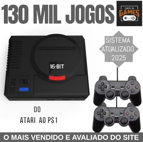 Mini Console Mega Drive Super 3D Games com 130 mil Jogos Retro e ...