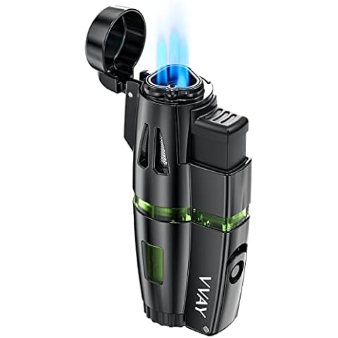 VVAY Triple Jet Flame Torch Lighter Gas Butane Refillable, Sold without Gas Cover