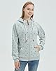 Newbestyle Women’s Hoodies Zip Up Long Sleeve Regular Fit Floral Hooded Sweatshirt Casual Coat Light Grey 3XL #2