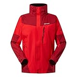 Berghaus Men's Standard Rain Jacket Waterproof Hydroshell, Arran Volcano/Red Dahlia