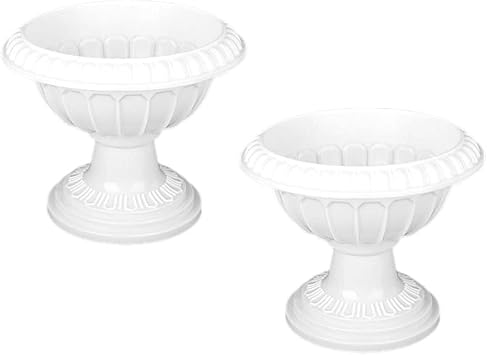 YARDWE 2pcs Urn Planter Plastic Decorative Urn Vintage Flower Pot Tall Planter Pillar Flowerpot Plant Container Grecian Flower Pots Roman Plant Pots Wedding Party Supplies