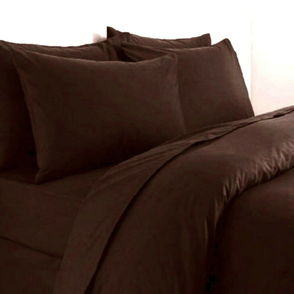 Goldstar® Chocolate Double 100% Egyptian Cotton 200 Thread Duvet Quilt Cover Bedding Set With Pillow Case