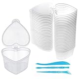 SWZY Slime Containers, 24 Pack Heart-shaped Clear Plastic Storage Containers with Lids for 20g / 45ml Slime Clay Foam Ball and 3 PCS Slime Tools