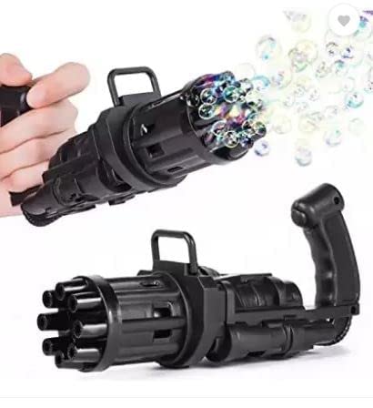 Image of Automatic Bubble Toys, Bubble Machine Rocket Boom Bazooka Bubble with 8Hole for Kids Rocket Bubble Maker Blower, No Flavor, Weight - 425Gm