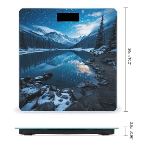 Báscula digital para baño con vidrio templado y pantalla LCD miniatura 2