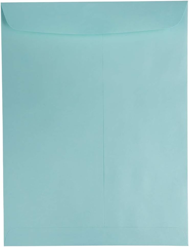JAM PAPER 10 x 13 Open End Catalog Premium Envelopes - Aqua Blue - 100/Pack