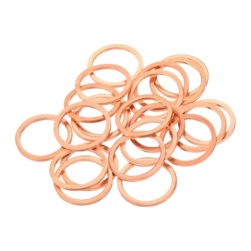 QUARKZMAN 22 Pièces Rondelles Plates en Cuivre, Rondelles d'Écrasement Plates en Cuivre Améliorées, 18x22x1.5mm, pour Raccords Hydrauliques Vis Écrou Réparation Électronique