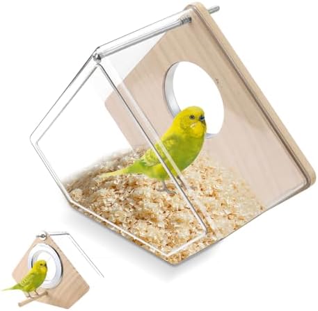 Parakeet Nesting Box for Cage, High-Transparent Parakeet Nest, Bi...