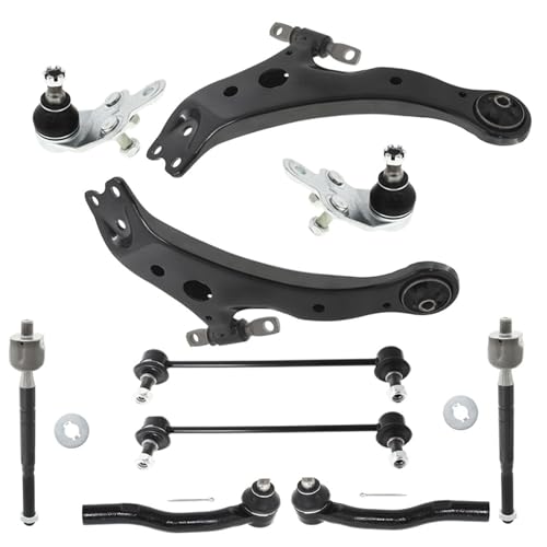labwork 10pc Front Lower Control Arms Ball Joint Assembly Tie Rod End Sway Bar Link Kit Driver and Passenger Side Replacement for Toyota Camry 2007-2011