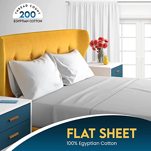 Linens World Egyptian Cotton Flat Sheets Breathable, Anti Wrinkle - Image 3