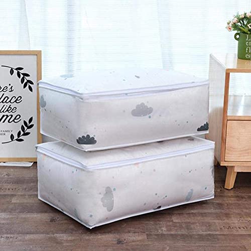 Image of YOGJAT Blanket Storage Organizer, Moisture Proof Mildew Proof Dust Proof Quilt Storage Bags, for Storing Quilts Coats, Jackets Home Use Pillows, Blankets(Medium Cloud(58 * 40 * 22 CM) (4)