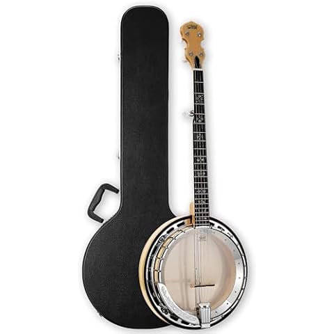 Gosila 5 String Full Size Banjo Solid Back Remo Head Coated Top Flamed Maple Body Material Flamed Maple Back Material Type Flamed Maple Neck Material Type Cover