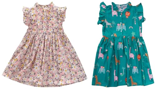 Image of TAGAS Baby-Girl's Rayon Standard Length Dress Blue 1-2Y Baby-Girl's Rayon Fit and Flare Knee-Length Frock (KD-1113-1111-1010 Pink 1-2 Years)