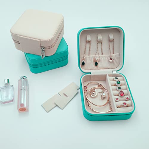 VOMNA 5pack/PU Leather Travel Jewelry Case, Mini Jewelry Box, Small Jewelry Organizer Portable Display Jewelry Storage Case for Rings Earrings Necklace Bracelet Bangle for Girls Women(Blue) by VOMNA - Used condition - Image 7