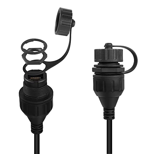 QIANRENON RJ45 Panel Mount Waterproof Connector CAT5e 8P8C Male to Female Outdoor Ethernet LAN Network Extension Socket,IP67 Waterproof,40cm/15.7in - Image 3
