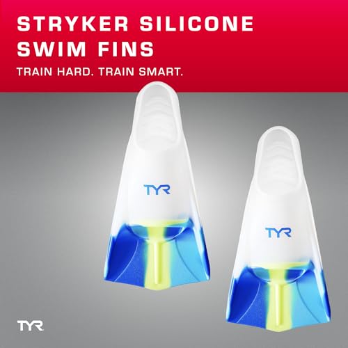 Image of TYR Stryker Silicone Fins - Short Blade Swimming Training Scuba Flippers | 100% Silicone Construction | Short Blade Propulsion | Flutter Kick Cadence Promotion | State-of-the-Art Comfort Fit