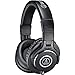 Audio-Technica ATH-M40x Closed-Back Monitor Headphones (Black) + Microfiber Cleaning Cloth + Headphone Stand + Headphone CASE + Goby Labs Headphone Cleaner 4 fl oz
