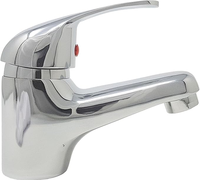 SQUADO Miscelatore Monocomando per Lavabo, Rubinetto Cromato, Design Basic
