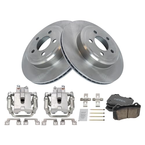 Image of TRQ Rear Brake Pad and Rotor Set Ceramic Vented Rotors Calipers | For 2014-2015 Dodge Charger