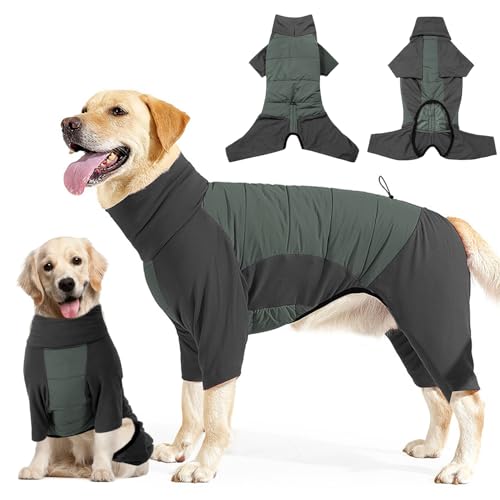 Abrigo de Invierno para Perro con Patas, Chaqueta de Perro de Invierno, Abrigos para PE-rros Impermeable, Chaqueta cálida de invie-rno para PE-rro, Abri-go con Forro Polar, para Clima Frío (X-Large)