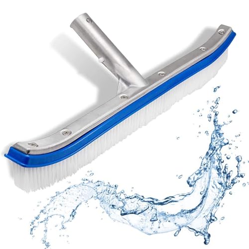 Banax Pool-Bürstenkopf, 44,5 cm, Poolbürsten zur Reinigung von Poolwänden, gebogene Enden, hocheffiziente Pool-Scheuerbürste, Premium-Nylonborsten, Poolbürste mit EZ-Clip