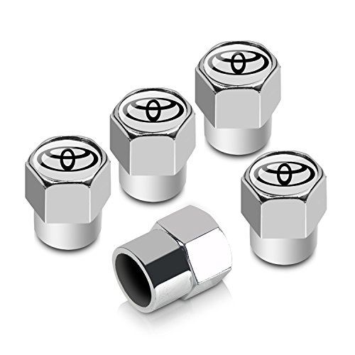 Toyota Logo Chrome ABS 5 Tire Stem Valve Caps