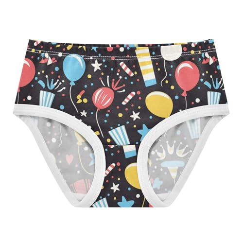 ZZKKO Ribbons Balloons Girls Underwear Toddler Panties for Girls Comfort Brief Size 2-8T