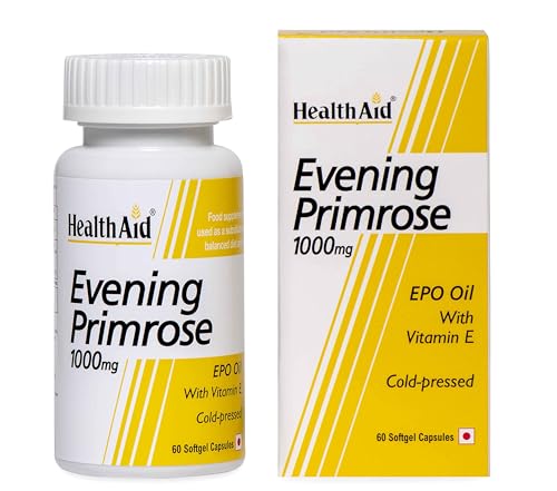 HealthAid Evening Primrose Oil 1000mg with Vitamin E | Supports S...