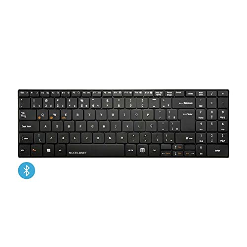 Teclado Sem Fio Slim Conexão Bluetooth Multimídia Teclas Scissor Preto - TC220