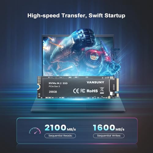 Image of Vansuny 256GB NVMe M.2 Internal Solid State Drive PCIe 3.0 TLC M.2 SSD 3D NAND 2280 Speed up to 2800 /2300MB /s Internal Solid State Hard Drive PCIe SSD