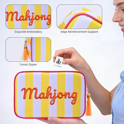 Bolsa para Fichas Mahjong con 4 Cartas Acrílicas miniatura 3