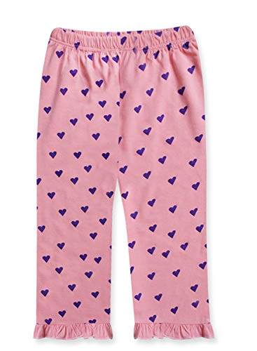Image of A.T.U.N. (ALL THINGS UBER NICE) Girls Soft Pink- Charcoal Grey Heart Print Ruffle Nighsuit
