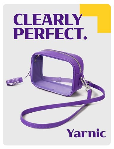 Yarnic Purple Clear Bag Stadium Approved, PVC Transparent Crossbody Purse Small Clear Crossbody Bag with Adjustable Shoulder Strap See-Through Bags4