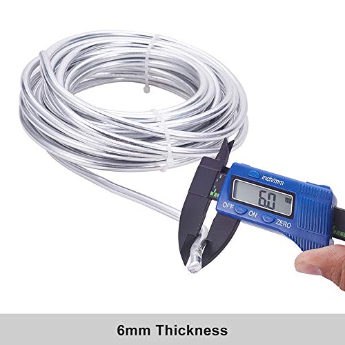 BENECREAT 3 Gauge (6 mm) Silber Aluminiumdraht 23 Fuß (7 m) Biegsamer Metallskulpturdraht für die Herstellung von Schmuckstücken mit Blumenmodellen und Perlenschmuck