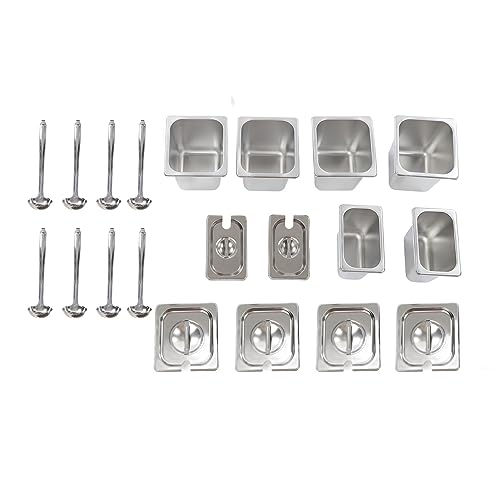 YDuupxe Soßentopf, Gewürzbehälter, Soßentopf, Gewürztopf-Stationsregal, Doppellagiges, Mattiertes Design aus Edelstahl Zum Kochen (25)