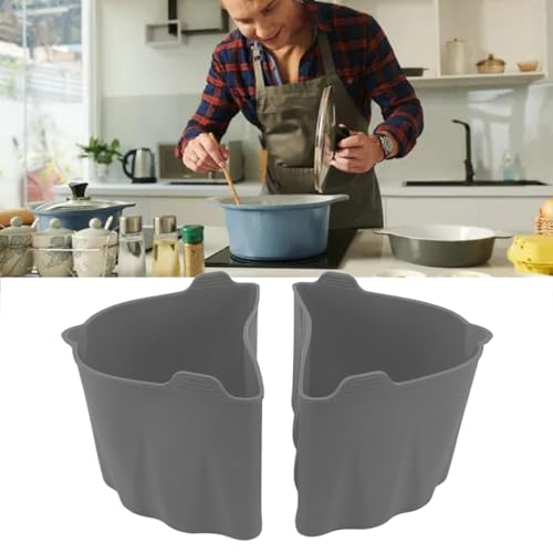 Miniatura 3 de 2pcs Silicone Slow Cooker Liner 6-7qt Divisor Para Cocina Para El Hogar Y Los Restaurantes, Fácil Y Ey Grey