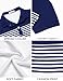 Boys Striped Polo Shirt Short Sleeve Golf Shirt School Uniform Shirts Summer Active Performance Tops for Kid 4-12 Years Navy Blue