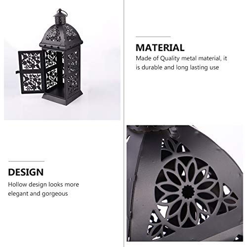 Mobestech Lanterna Decorativa de Ferro Retro Lanterna de Vela PortÃ¡til Luz Do Vento Suporte de Vela