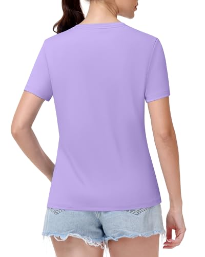Image of Runhit Womens Workout Tops Short Sleeve UPF 50+ Athletic Sun Shirts Quick Dry V Neck T-Shirt Moisture Wicking Gym Hiking Tee