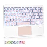 LAMA 7 Colors Backlit Wireless Keyboard With Touchpad, Portable Bluetooth Ultra Slim Tablet Universal Mini Keyboard for iPad/Tablet/iOS/Android/Windows/Laptop/Computer/Phone