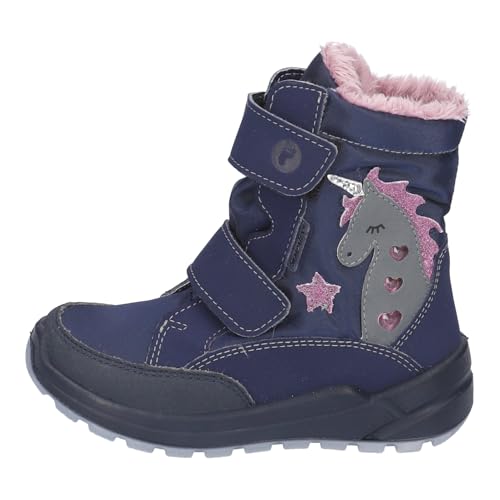 RICOSTA Mädchen Winterstiefel Annika, Kinder Boots, Weite: Mittel, lose Einlage, Sympatex, Blinklicht, Nautic/Marine (170), 28 EU – Ansicht 2