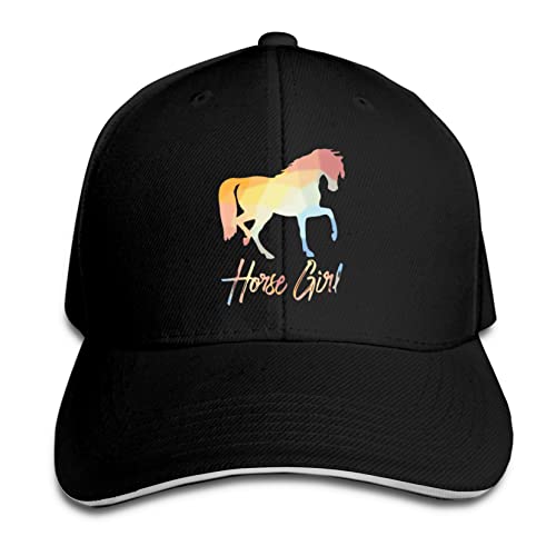 Casquette De Baseball Fille Cheval Casquette Sandwich Réglable Chapeau De Golf Classique Chapeau De Sport, pour Plage, Randonnée