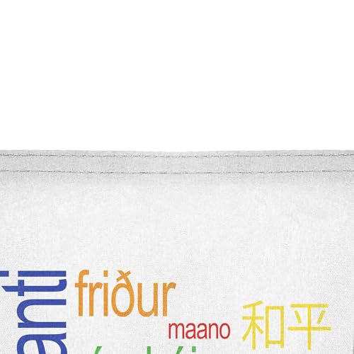 Bandera grande con palabras de paz de tela para jardin pancarta decorativa resistente al viento 7