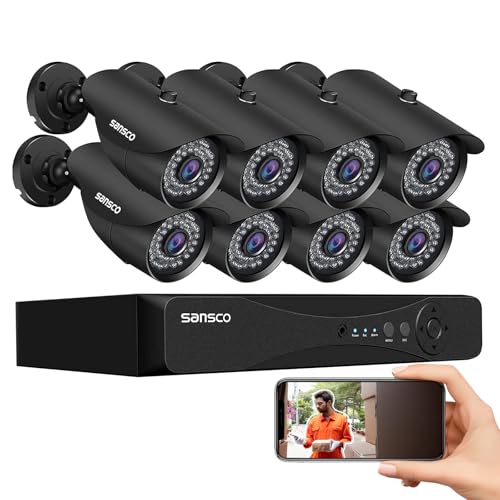 SANSCO 8CH 5MP HD CCTV Camera System, 8 Channel DVR Recorder, 8x ...