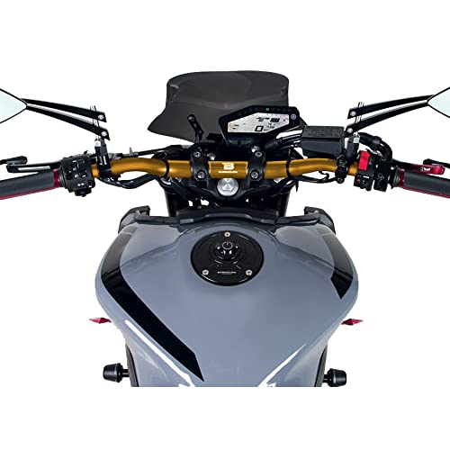 MANUBRIO 28-22 SEZIONE VARIABILE BARRACUDA MOTO UNIVERSALE ERGAL ALLEGGERITO + SERIGRAFIA GRADI DI INCLINAZIONE COLORE ORO