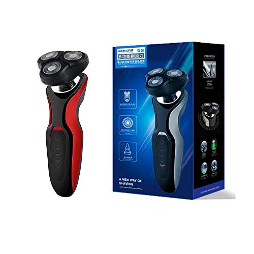 Waitata Mens Rotary Shaver Electric Shaver Razor USB Quick Rechargeable Shaving Razor Nose Trimmer Wet & Dry Rotary Shavers with Pop-up Trimmer for Men,Best Gift for Dad, Boyfrie(Red)