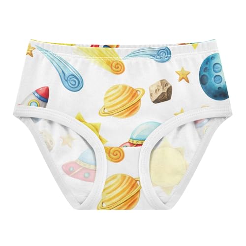 Fun Print Toddlers Underwear Floral 2t Cotton Cute Panties Girl Cute Watercolor Space Undies Kids Briefs