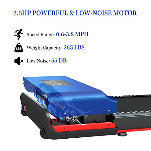 Image of Under Desk Treadmill Klein Blue, Star Power 2 in 1 Walking Pad Treadmill Portable with Remote Control, LED Display, Walking Treadmill Under Desk Installation-Free for Home Office Use Walking Jogging