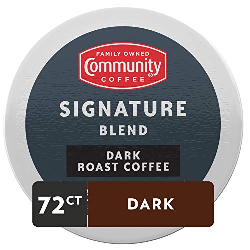 Community Coffee Signature Blend 72 Count Coffee Pods, Dark Roast